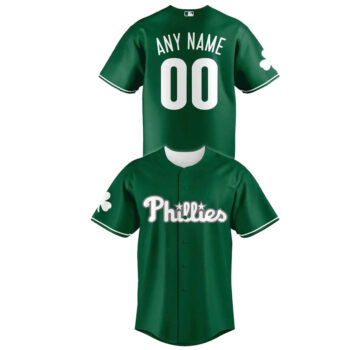 Philadelphia Phillies 2026 St Patrick’s Day Personalized Baseball Jersey