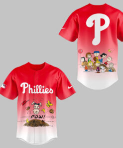 Philadelphia Phillies x Peanuts Red Baseball Jersey