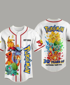 Pokemon 30 Years of Catching Them All Baseball Jersey 2026