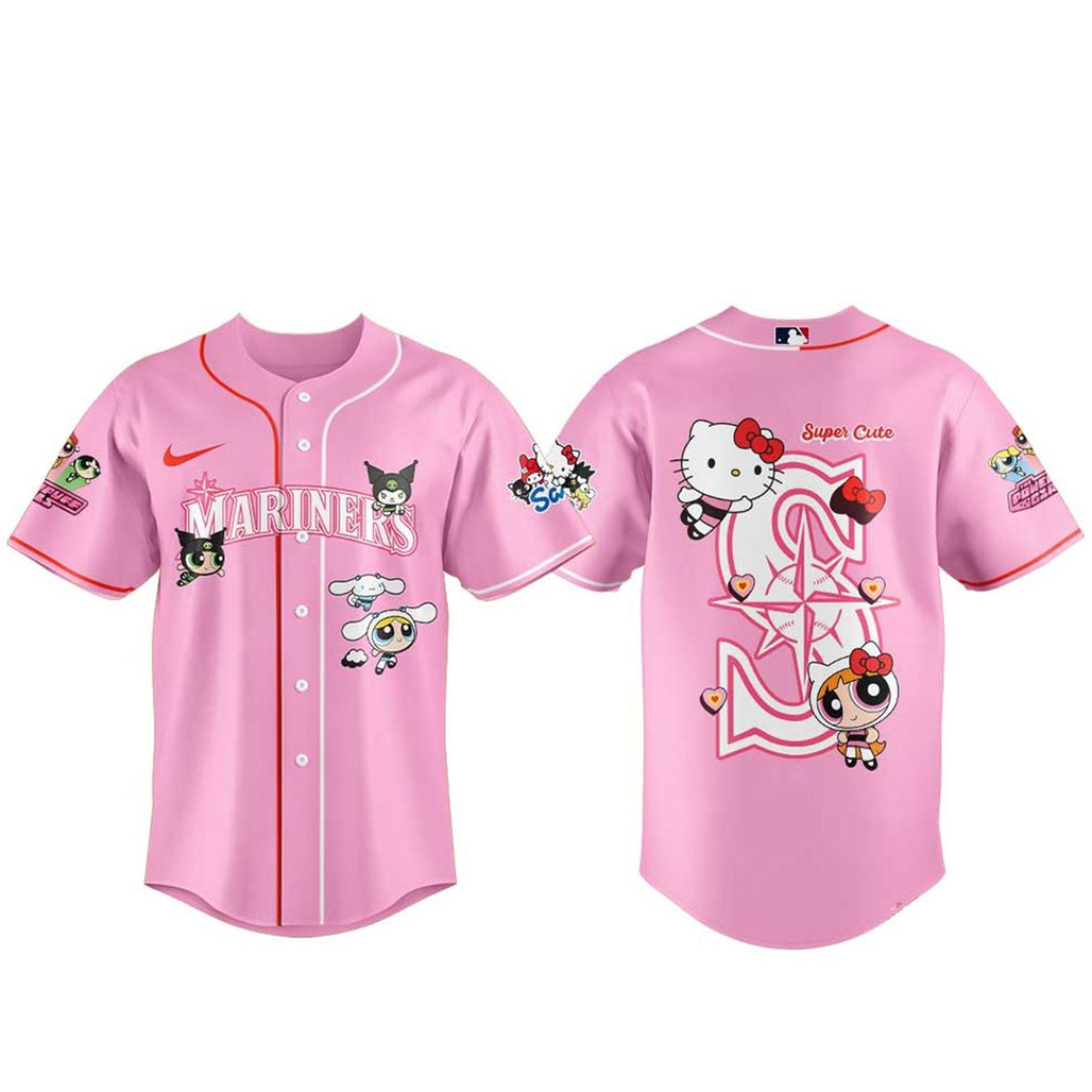 Seattle Mariners x Hello Kitty and Friends The Powerpuff Girls 2026 Baseball Jersey