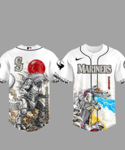 Seattle Mariners x MechaGodzilla Monster Baseball Jersey