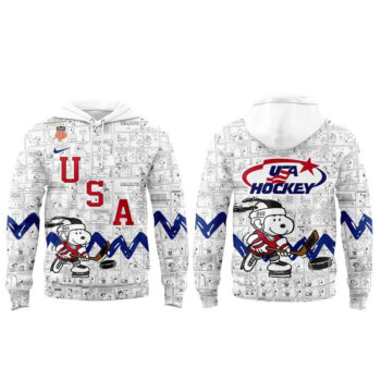 Team USA Hockey x Snoopy Peanuts Night 2026 White Hoodie