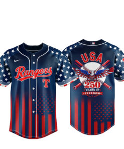 Texas Rangers 250th Anniversary of The United States 2026 Navy Baseball Jersey