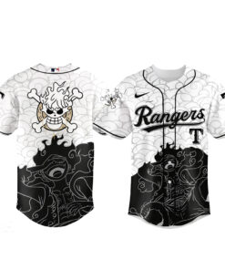 Texas Rangers One Piece Gear 5 Luffy Sun God Nika Baseball Jersey 2026