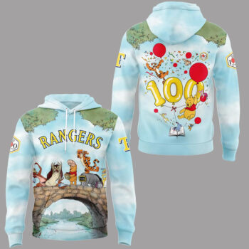 Texas Rangers Winnie Pooh 100th Anniversary 2026 Hoodie