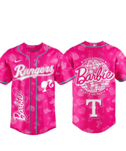 Texas Rangers x Barbie Let’s Go Party 2026 Baseball Jersey