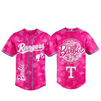Texas Rangers x Barbie Let’s Go Party 2026 Baseball Jersey