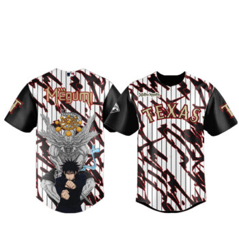 Texas Rangers x Jujutsu Kaisen Night 2026 Fushiguro Megumi Baseball Jersey