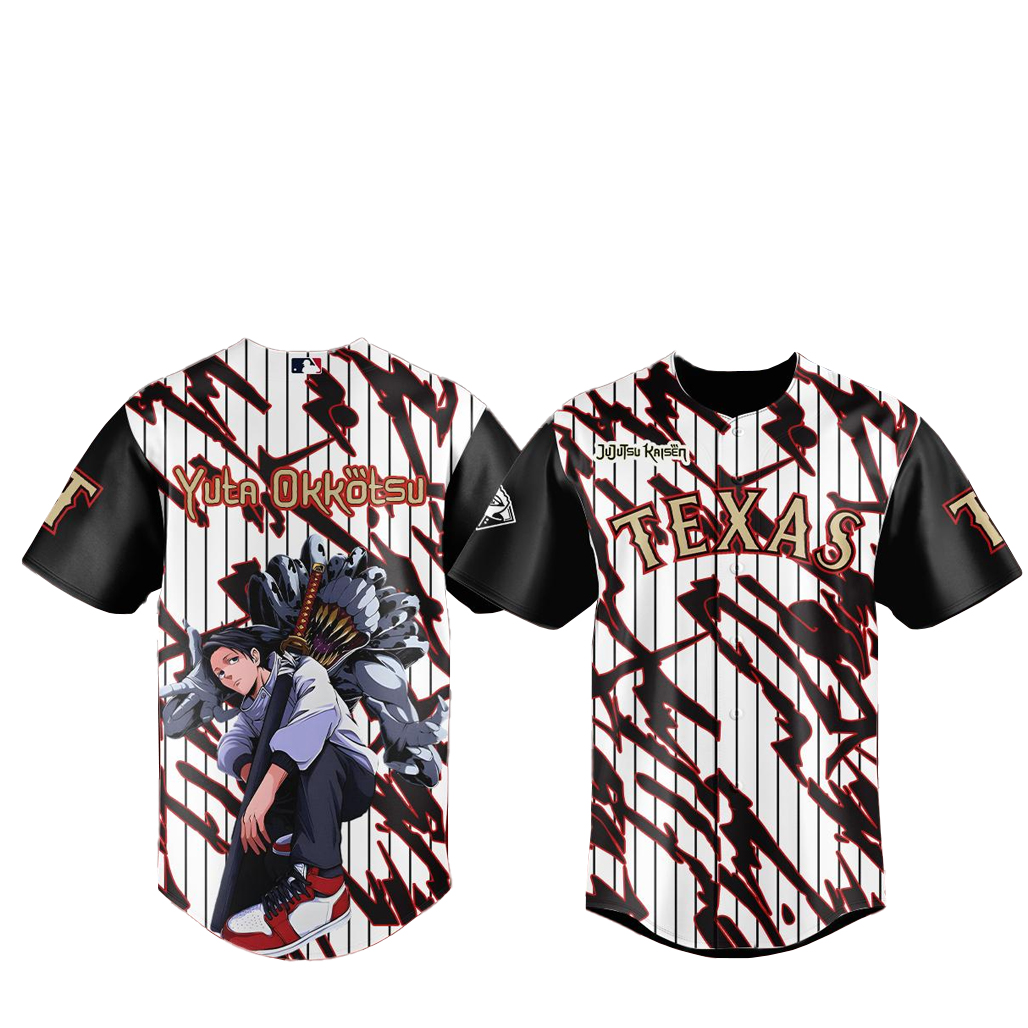Texas-Rangers-x-Jujutsu-Kaisen-Night-2026-Yuta-Okkotsu-Baseball-Jersey.jpg Texas Rangers x Jujutsu Kaisen Night 2026 Yuta Okkotsu Baseball Jersey