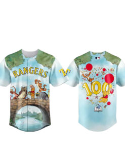 Texas Rangers x Winnie Pooh 100 Year Anniversary Baseball Jersey