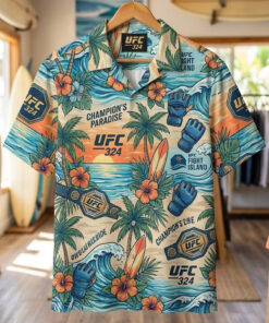 UFC 324 Fight Island Champion’s Paradise Hawaiian Shirt