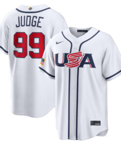 USA Baseball Aaron Judge White 2026 World Baseball Classic Home Stadium Baseball Jersey