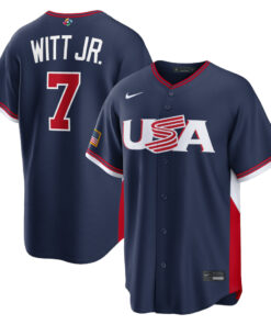 USA Baseball Bobby Witt Jr. Navy 2026 World Baseball Classic Road Stadium Baseball Jersey
