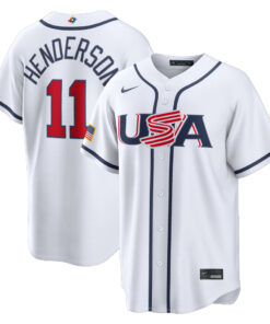 USA Baseball Gunnar Henderson White 2026 World Baseball Classic Home Stadium Baseball Jersey
