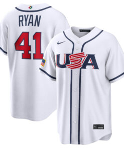 USA Baseball Joe Ryan White 2026 World Baseball Classic Home Stadium Baseball Jersey