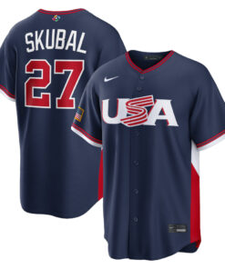 USA Baseball Tarik Skubal Navy 2026 World Baseball Classic Road Stadium Baseball Jersey