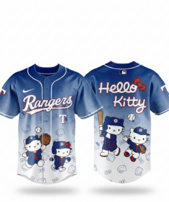 Texas Rangers Hello Kitty Night 2026 Blue White Baseball Jersey