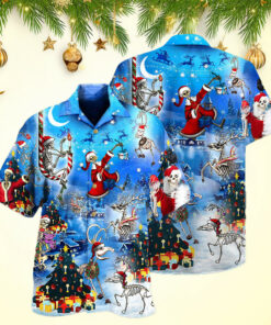 Christmas And Skull Merry Xmas Night Hawaiian Shirt Men's Hawaiian Shirts Xmas Gifts