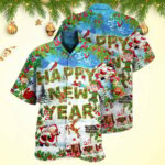 Christmas Happy New Year Snow Merry Christmas Hawaiian Shirt Gifts For Boyfriend