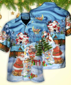 Christmas Santa And Snowman Best Friends Hawaiian Shirt Christmas Gifts For Friends