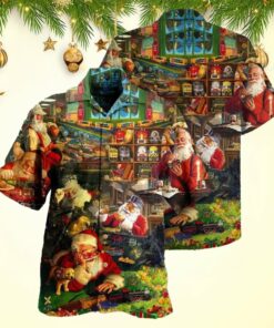 Train Merry Xmas Santa Toys Train Factory Hawaiian Shirt Christmas Hawaiian Shirt Men's