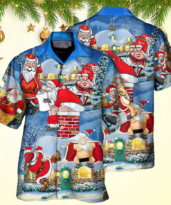 Christmas Rebellious Santa Claus Drunk Beer Troll Christmas Hawaiian Shirt Men's