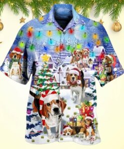 Merry Beagle Christmas Hawaiian Shirt Christmas Hawaiian Shirt Men's Holiday Gifts