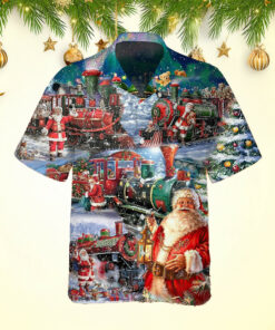 Train To Christmas Hawaiian Shirt Men's Christmas Gifts For Dad Husband