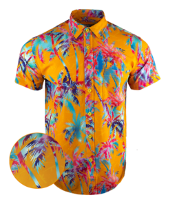 Ak'S And Vacays Orange Button Down Shirt Tactical Aloha Print Shirt Christmas Gifts For Him
