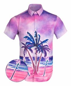 Rocket Beach Button Down Shirt Tactical Aloha Print Shirt Gun Lovers Gifts For Him