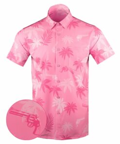 Retro City Pink Button Down Shirt Tactical Shirt Hawaii Style Best Presents For Friends