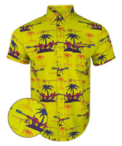 Palm V3 Yellow Button Down Shirt Tactical Shirt Hawaii Style Gifts For Dudes