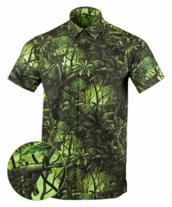 Full Metal Jacket Button Down Shirt Tactical Tropical Print Shirt Gifts For Gun Lovers