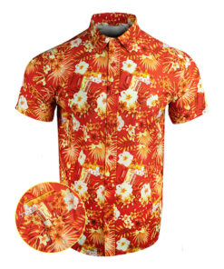 Bliss Vector Red Button Down Shirt Outdoor Hawaiian Tactical Shirt Top Christmas Gifts For Men