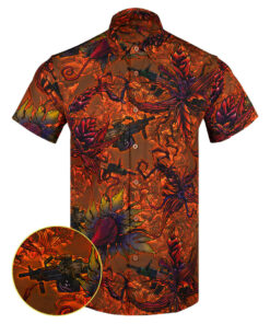 Retrolands Orange Button Down Shirt Tactical Shirt Hawaii Style Gifts For Brother In Law