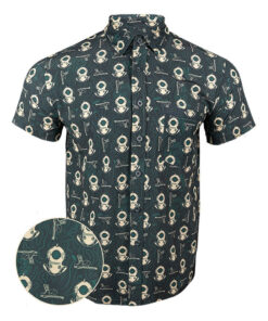 Deep Dive Green Button Down Shirt Gun Print Hawaiian Shirt Christmas Gifts For Husband