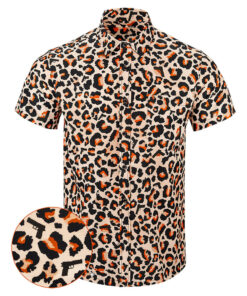 Leopard Button Down Shirt Tactical Hawaiian Shirt Present For Husband