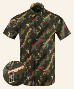Southwest Steel Button Down Shirt Tactical Hawaiian Shirt Gifts For Father In Law
