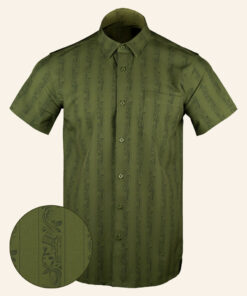 Subtle Series OD Green Button Down Shirt Gun Print Hawaiian Shirt Present For Dad