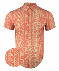 Tiki Orange Button Down Shirt Tactical Hawaiian Shirt Gifts For Gun Lovers