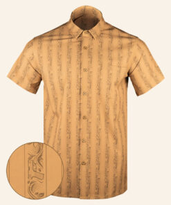Subtle Series Tan Button Down Shirt Gun Print Hawaiian Shirt Present For Brother -WearandDecor