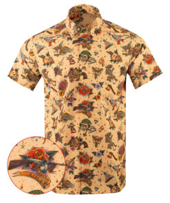 The Jerry Button Down Shirt Gun Print Hawaiian Shirt Present For Husband -WearandDecor