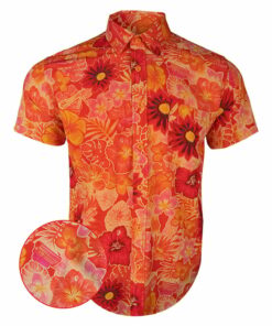 Tropical Fields Creamsicle Button Down Shirt Hawaiian Tactical Button Down Gifts For Him -WearandDecor