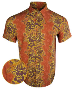 Tropic Aloha Burnt Orange Button Down Shirt Outdoor Hawaiian Tactical Shirt Gifts For Brother -WearandDecor