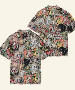 Ed Hardy Merch Tattoo Collage Hawaiian Shirt Ed Hardy Shirt Xmas Gifts For Him - WearandDecor