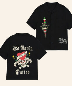 Ed Hardy Merch LKS Skull Hawaiian Shirt Ed Hardy Shirt Christmas Gifts For Him - WearandDecor