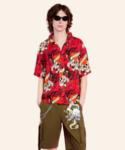 Ed Hardy Merch LKS Skull Hawaiian Shirt Ed Hardy Shirt Birthday Present For Husband - WearandDecor