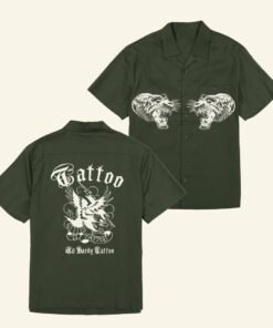 Ed Hardy Merch Tiger Twill Hawaiian Shirt Ed Hardy Tattoo Shirt Xmas Gifts For Dad - WearandDecor