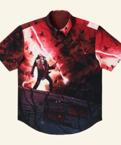 Stranger Things Merch Stranger Things x RSVLTS Most Metal Ever KUNUFLEX Button Up Shirt