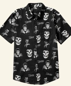 Misfits Merch Misfits Button Up Shirt Christmas Gifts For Rock Fans